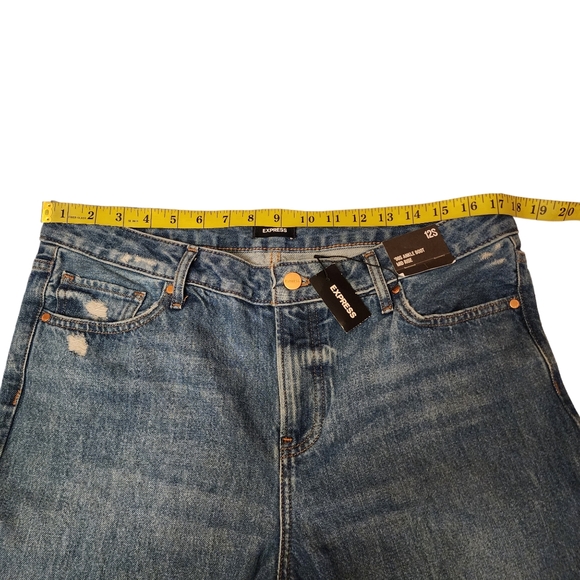 Express Vintage 90s Style Ankle Boot Mid Rise Ripped Knee Jeans 12S NWT - Picture 9 of 16